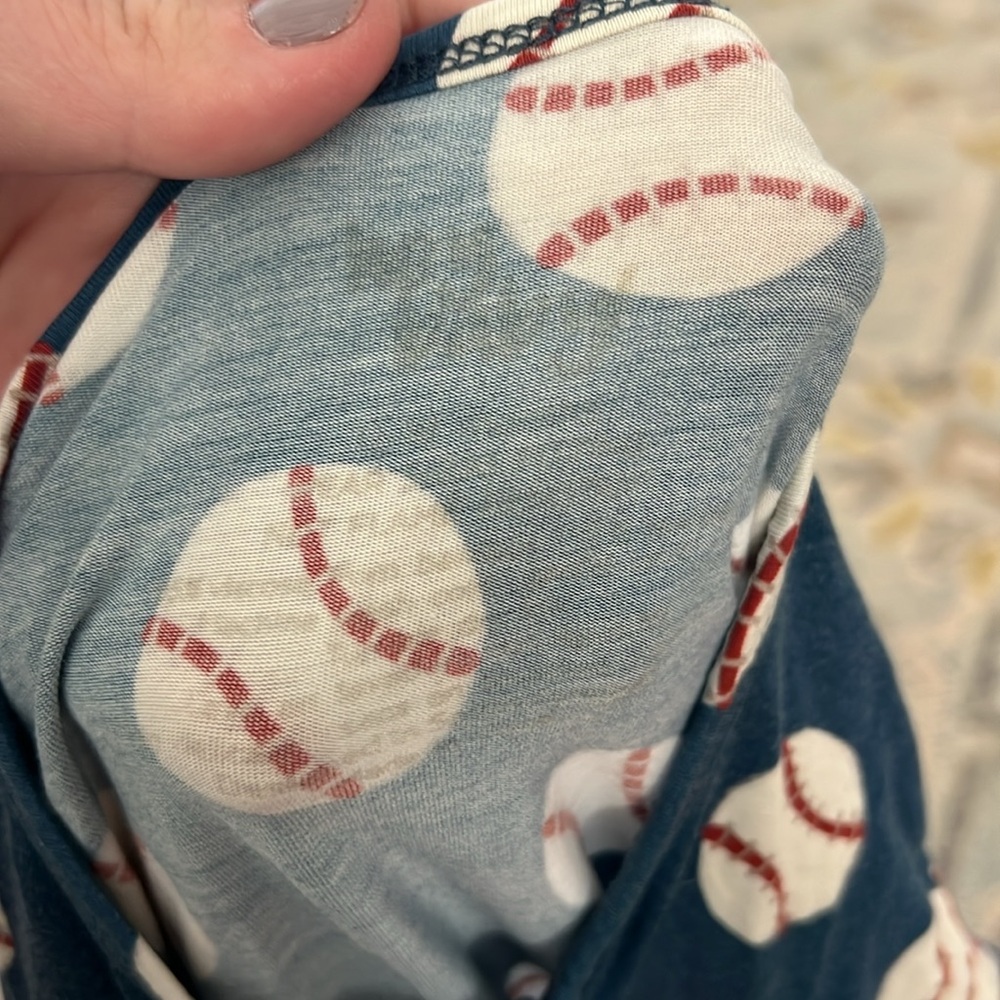Baseball Print Kids bamboo One Piece - Picture 2 of 3